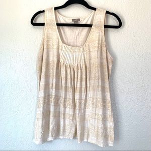 J. Jill tan/cream tank top square neckline size m